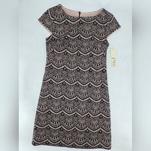 Lilly Pulitzer Black‎ and Pink Lace Mini Dress